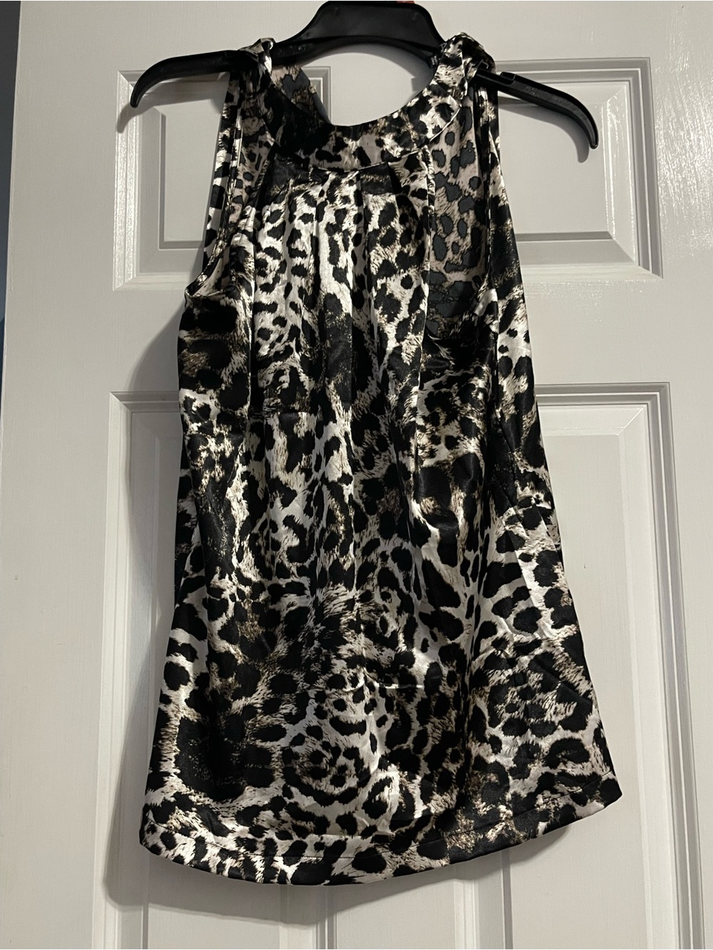 Apt. 9 Black and White Metallic Animal Print Halter Top